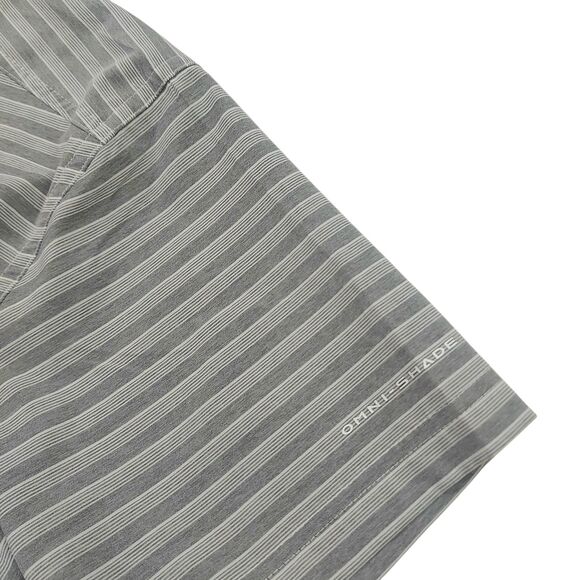 Columbia Shirt Mens Large Gray Striped Twisted Creek II Short Sleeve Outdoor - Picture 7 of 11